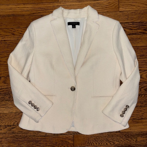 Ann Taylor 6 petite cream off white jacket blazer - Picture 2 of 13